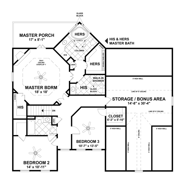 Upper Level Floorplan image of October Place House Plan